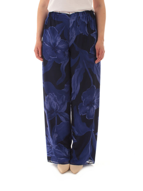 Persona By Marina Rinaldi ALAMARO pantalone da donna dis. narciso blu