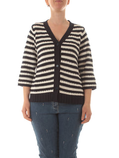 Persona By Marina Rinaldi RODANO cardigan da donna blu/bianco seta