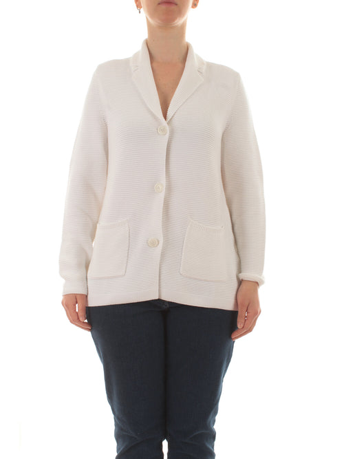 Persona by Marina Rinaldi KAMILA cardigan da donna bianco seta