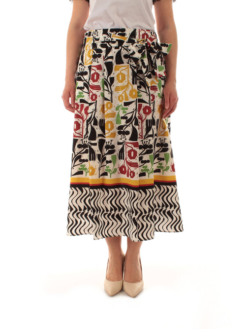 Persona By Marina Rinaldi ZENITH gonna in cotone stampato da donna multicolor
