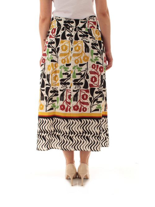 Persona By Marina Rinaldi ZENITH gonna in cotone stampato da donna multicolor