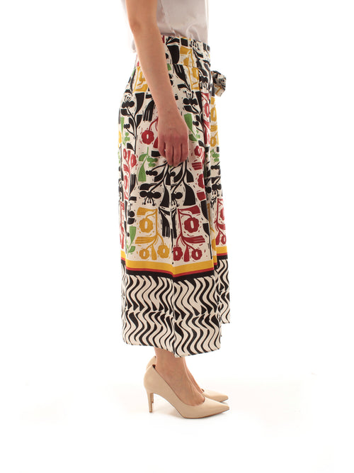 Persona By Marina Rinaldi ZENITH gonna in cotone stampato da donna multicolor