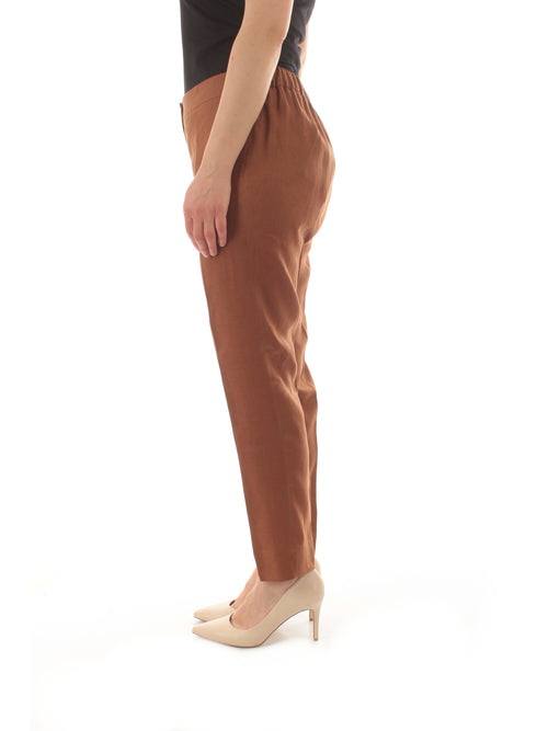 Persona By Marina Rinaldi ANGOLO pantalone in lino da donna tabacco