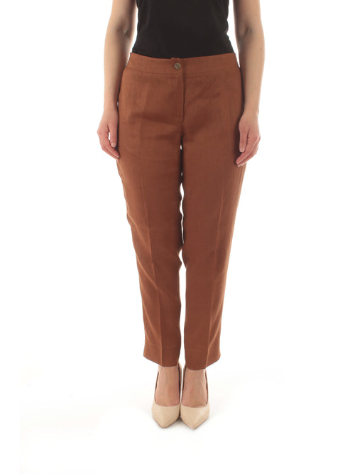 Persona By Marina Rinaldi ANGOLO pantalone in lino da donna tabacco