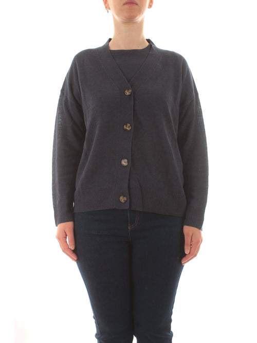 Persona by Marina Rinaldi CRIS coordinato in maglia da donna blu
