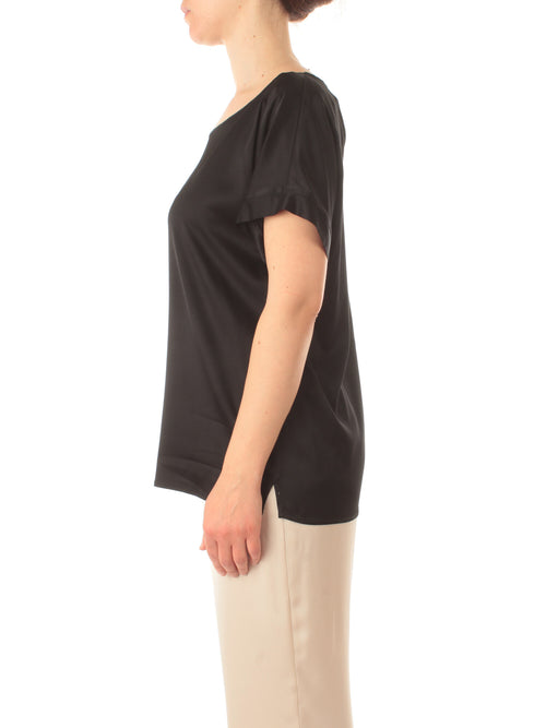 Gaia Life blusa in raso da donna nero