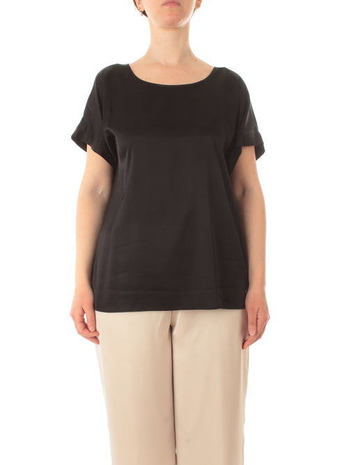 Gaia Life blusa in raso da donna nero