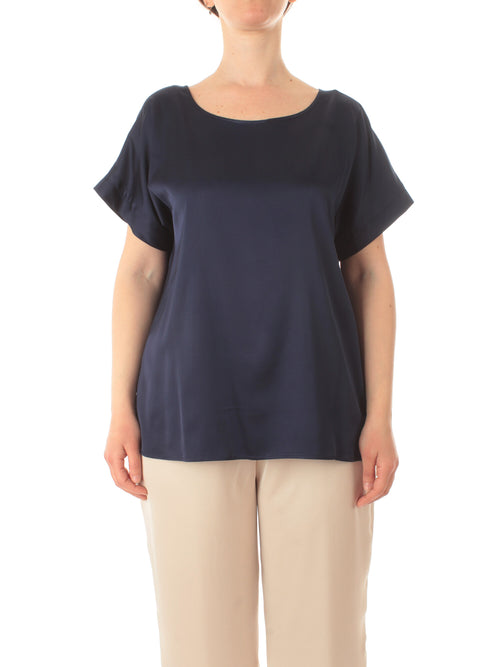 Gaia Life blusa in raso da donna blu navy