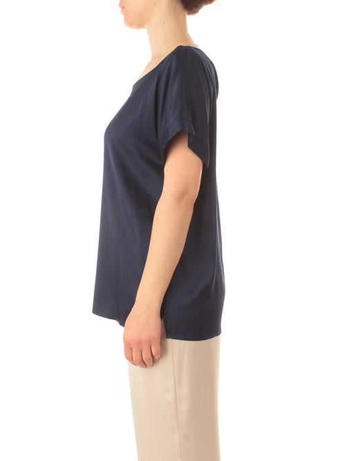 Gaia Life blusa in raso da donna blu navy