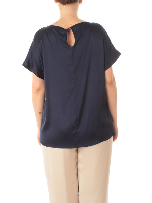 Gaia Life blusa in raso da donna blu navy