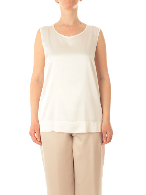 Gaia Life top in raso da donna panna