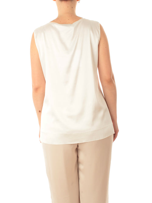 Gaia Life top in raso da donna panna