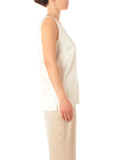 Gaia Life top in raso da donna panna