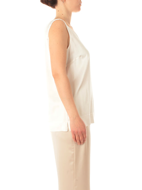 Gaia Life top in raso da donna panna