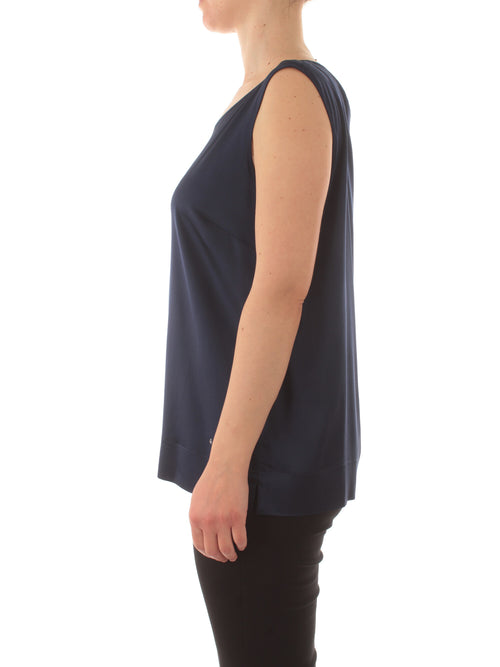 Gaia Life top in raso da donna blu navy