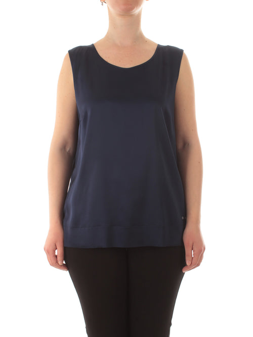 Gaia Life top in raso da donna blu navy
