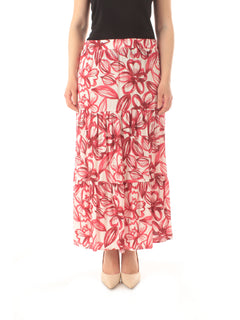 Gaia Life gonna ampia a balze da donna rosso