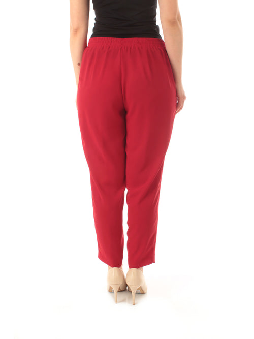 Gaia Life pantalone ampio in georgette leggera da donna porpora