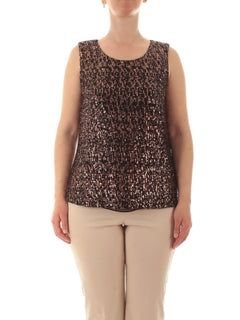 Gaia Life top in full paillettes da donna nero
