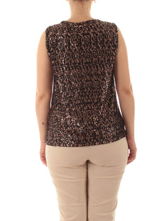 Gaia Life top in full paillettes da donna nero