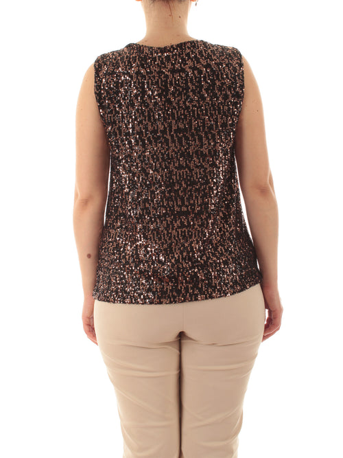 Gaia Life top in full paillettes da donna nero