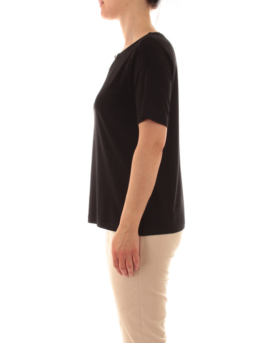 Gaia Life blusa in jersey stretch da donna nero
