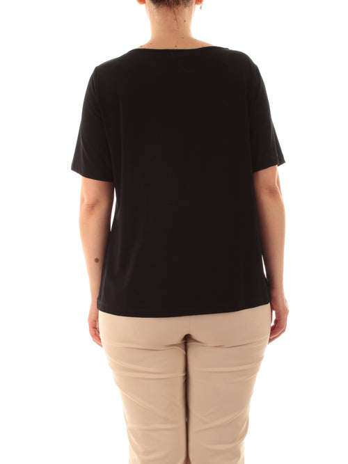 Gaia Life blusa in jersey stretch da donna nero