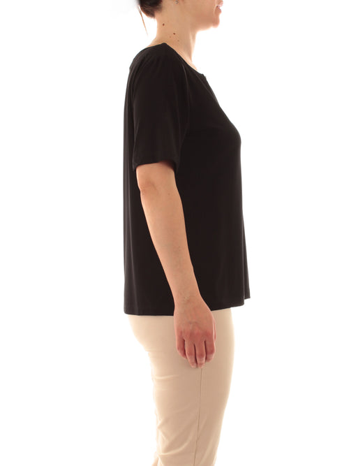 Gaia Life blusa in jersey stretch da donna nero