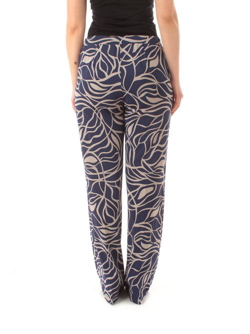 Gaia Life pantalone a fantasia da donna blu