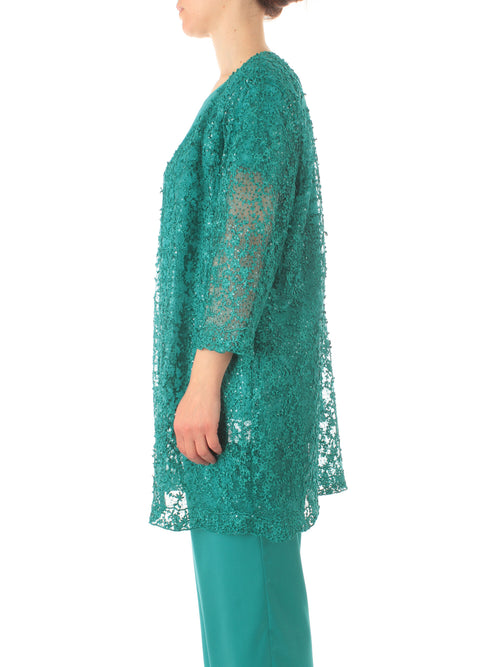 Gaia Life giacca con paillettes da donna turchese