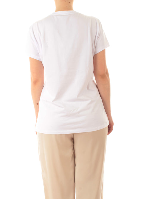 Marina Talia T-shirt con strass e spille da donna bianco