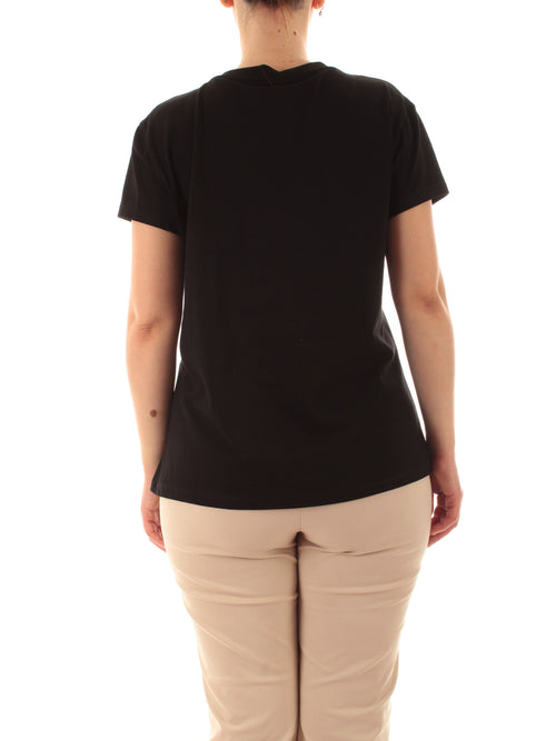 Marina Talia T-shirt con strass e spille da donna nero