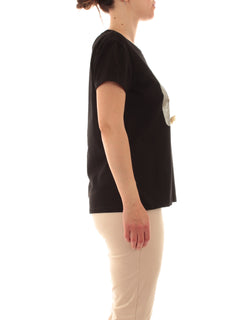 Marina Talia T-shirt con strass e spille da donna nero