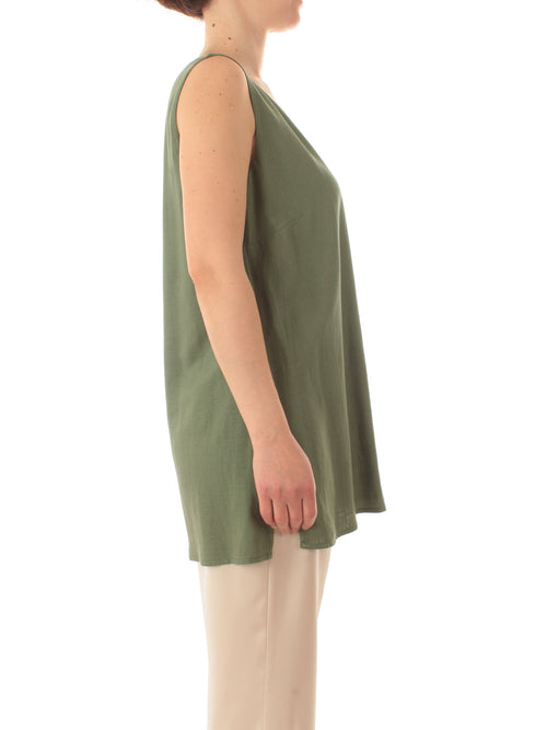 Marina Talia top in misto lino da donna militare
