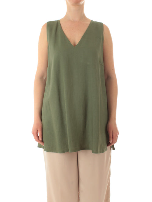 Marina Talia top in misto lino da donna militare