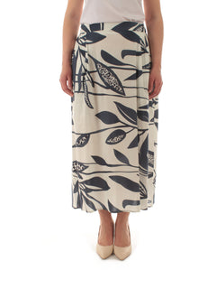 Marina Talia gonna in cotone stampato da donna bianco/blu
