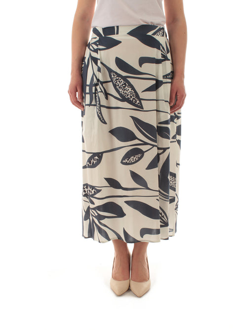 Marina Talia gonna in cotone stampato da donna bianco/blu