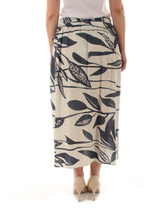 Marina Talia gonna in cotone stampato da donna bianco/blu