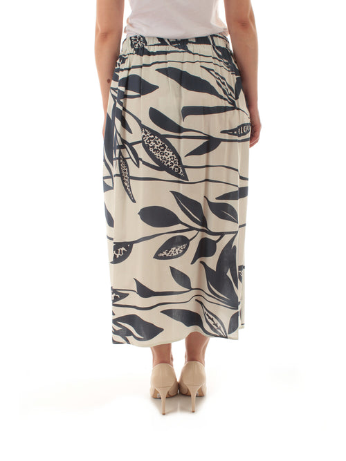 Marina Talia gonna in cotone stampato da donna bianco/blu