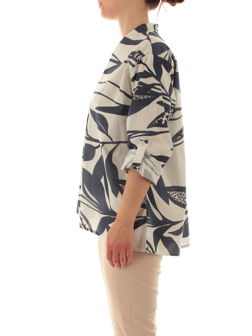 Marina Talia casacca in cotone da donna bianco/blu