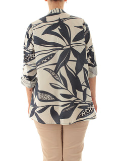 Marina Talia casacca in cotone da donna bianco/blu