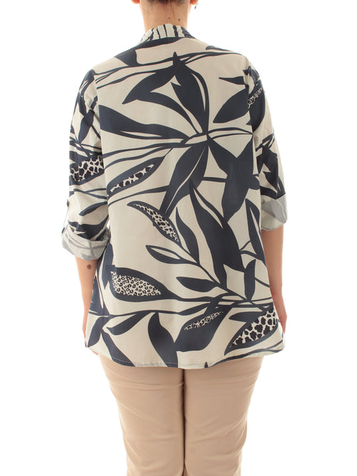 Marina Talia casacca in cotone da donna bianco/blu