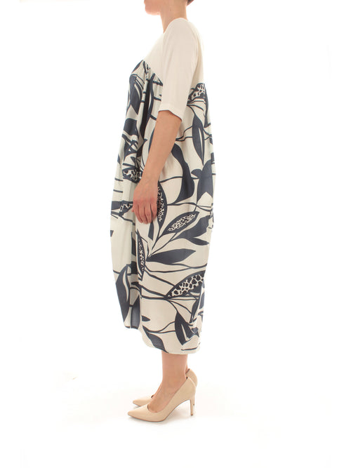 Marina Talia abito in cotone da donna bianco/blu