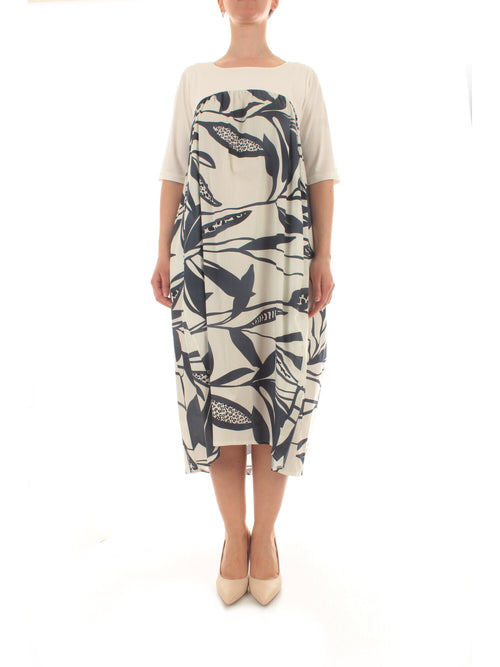 Marina Talia abito in cotone da donna bianco/blu