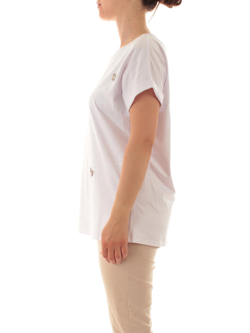 Marina Talia T-shirt con applicazioni da donna bianco