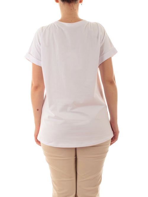 Marina Talia T-shirt con applicazioni da donna bianco