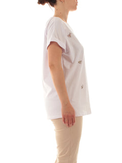 Marina Talia T-shirt con applicazioni da donna bianco