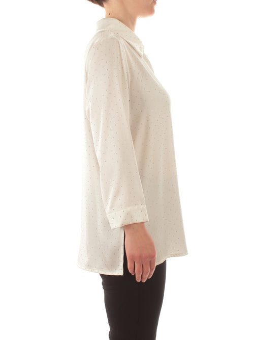 Marina Talia camicia con strass da donna bianco