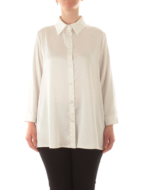Marina Talia camicia con strass da donna bianco