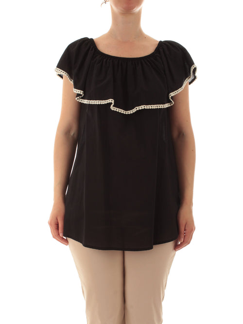 Marina Talia blusa da donna in cotone nero